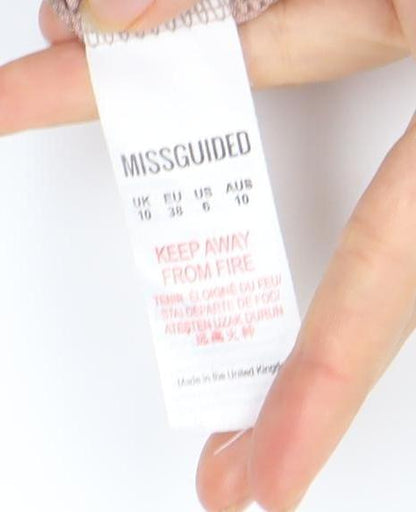 Missguided Women's Pink Long Sleeve Bodysuit Size 10