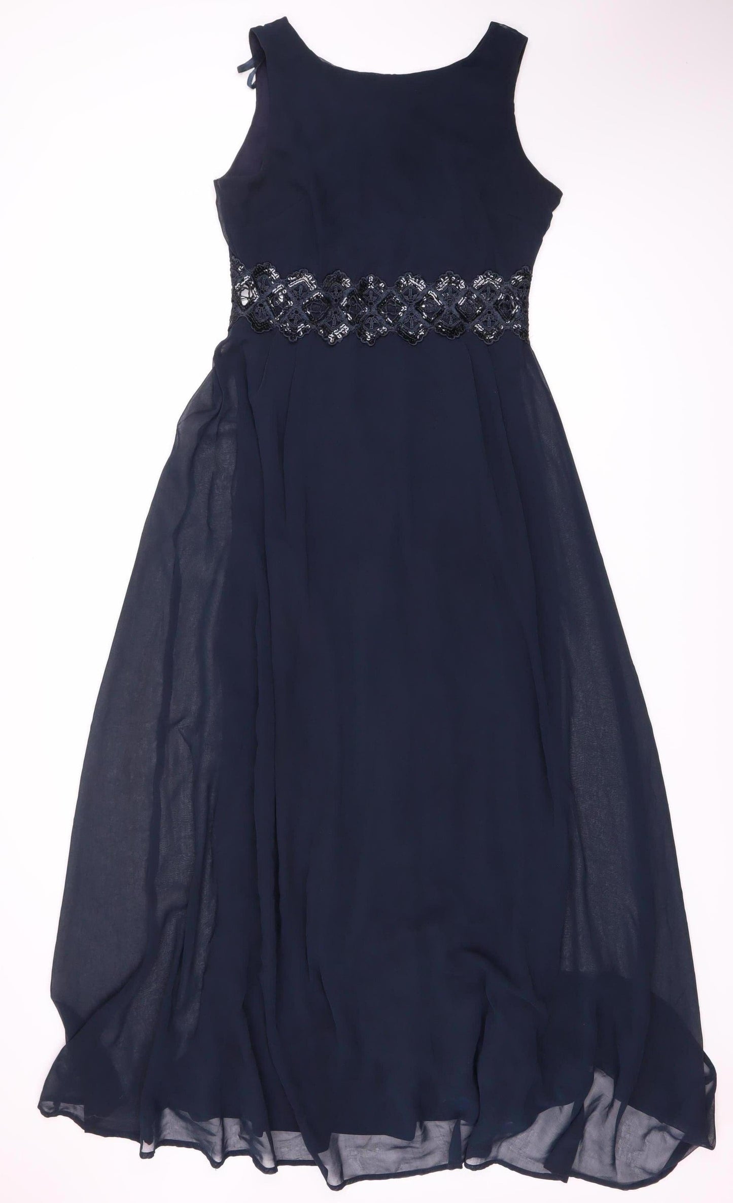 AX Paris Women's Blue Embroidered Party Dress Size 12