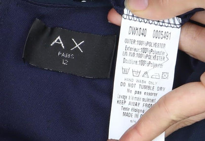 AX Paris Women's Blue Embroidered Party Dress Size 12