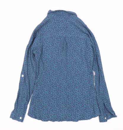 Womens UK Size 12 Weird Fish Blue Basic Button-Up