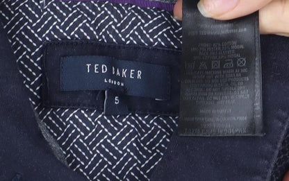 Ted Baker Men's Black Geometric Long Sleeve Polo S