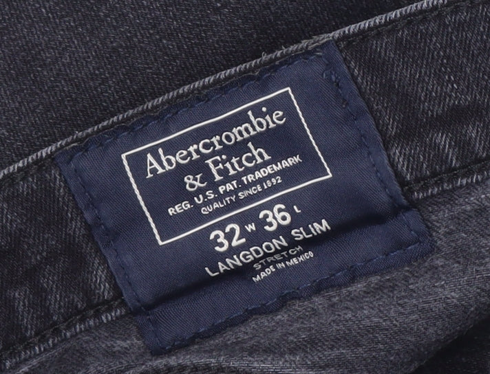 Abercrombie & Fitch Men's Slim Black Jeans 32W 36L