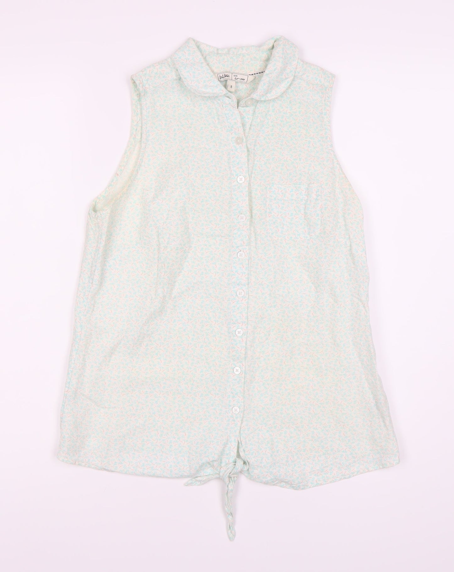 Womens UK Size 8 Fat Face Ivory Basic Button-Up