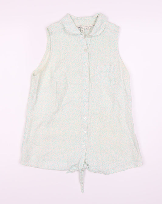 Womens UK Size 8 Fat Face Ivory Basic Button-Up