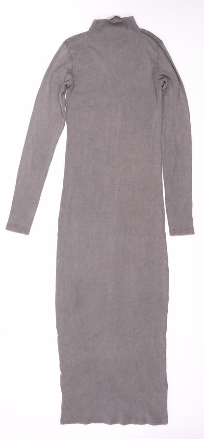 Zara Women's Grey Long Sleeve Dress Size 8
