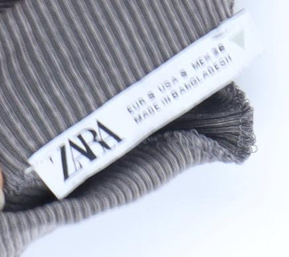 Zara Women's Grey Long Sleeve Dress Size 8