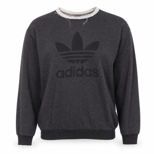Front view of Adidas Women's Black Sweatshirt, UK 12, Pullover, Logo Design