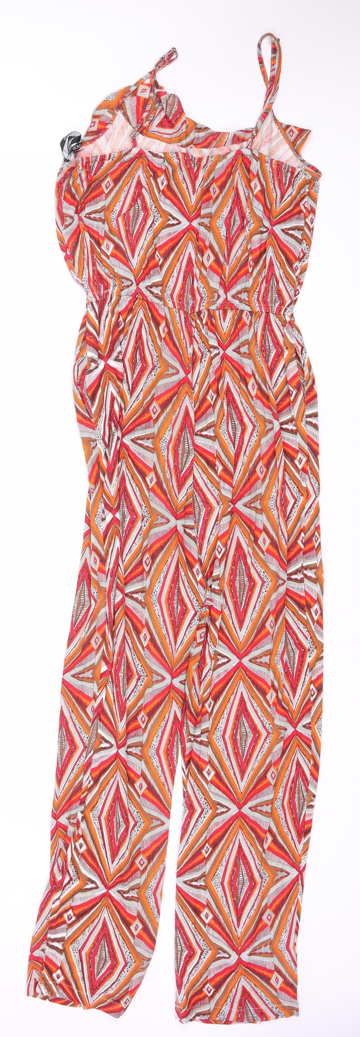 Topshop Women's Multicoloured Jumpsuit Size 12 Wide-Leg