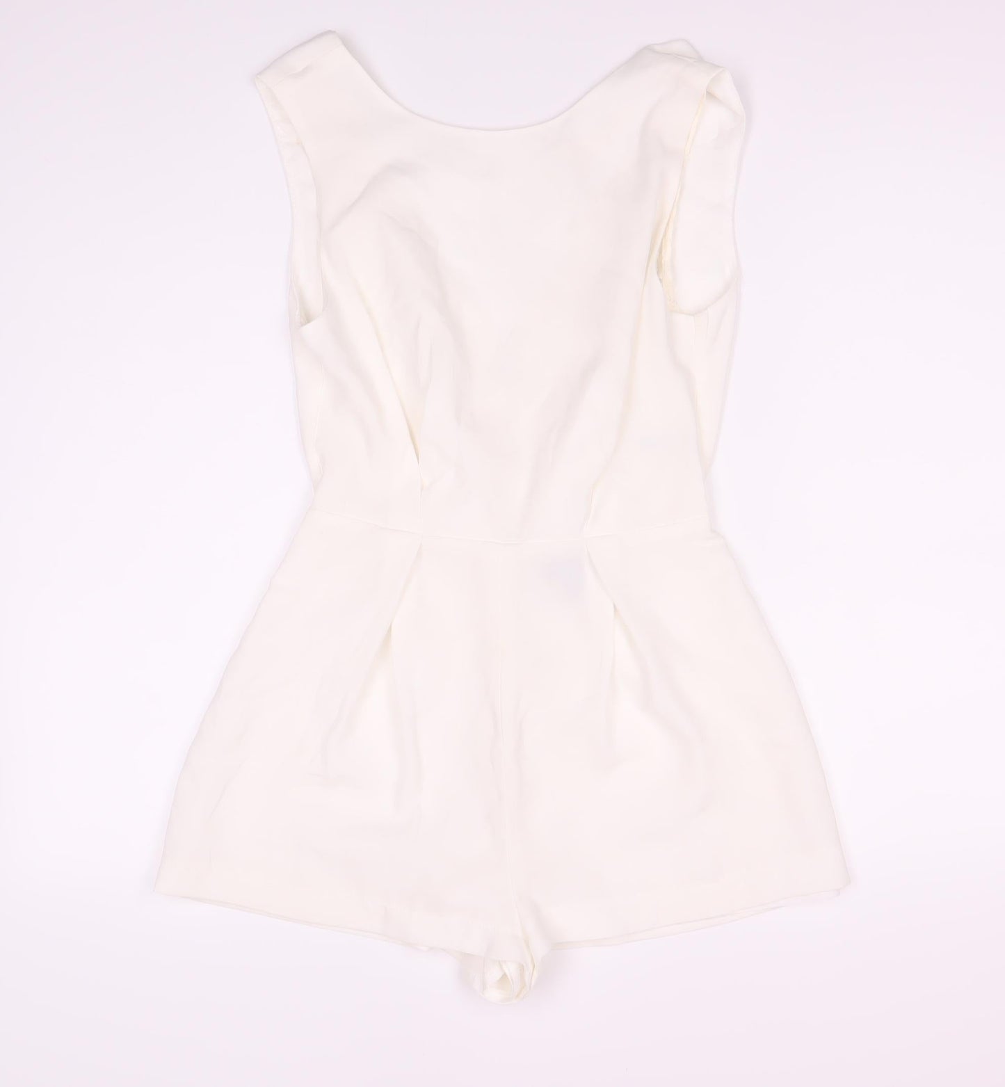 Topshop Women’s White Sleeveless V-Neck Playsuit Size 8