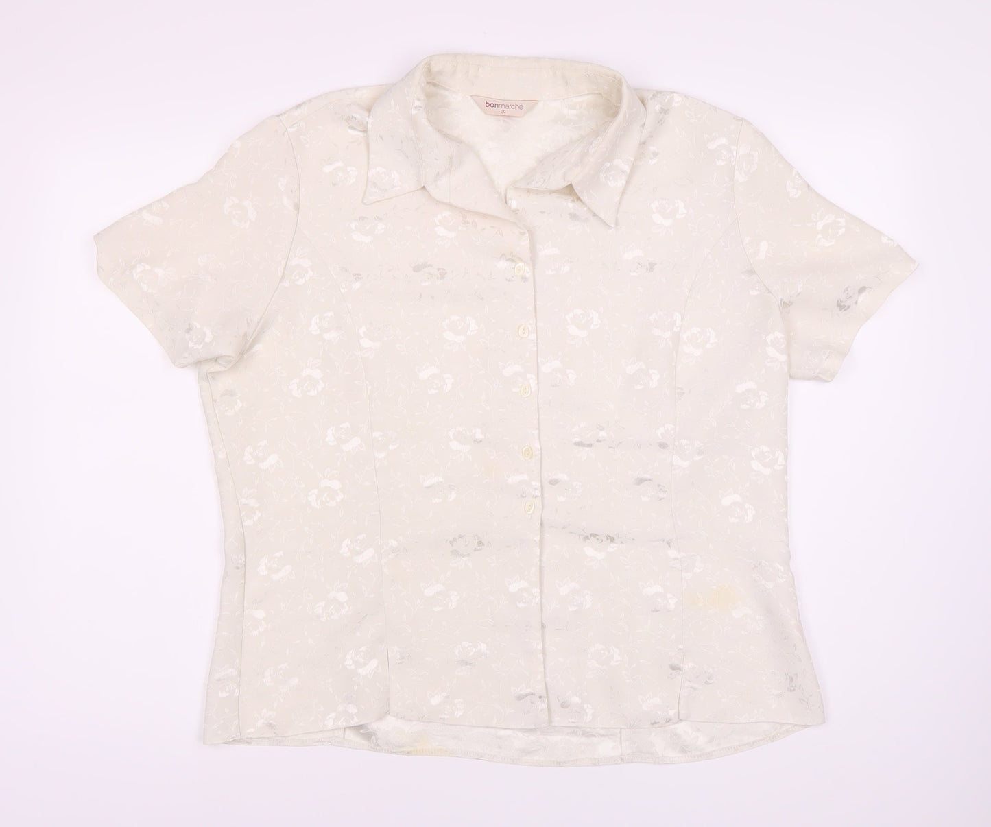 Womens UK Size 20 Bonmarche White Basic Button-Up