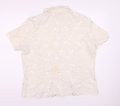Womens UK Size 20 Bonmarche White Basic Button-Up