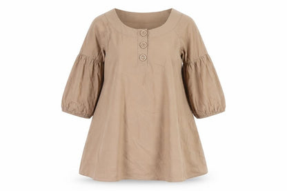 Topshop Women's Brown Balloon Sleeve Dress