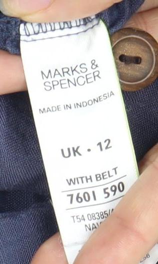 Marks and Spencer Women's Blue Linen Skirt Size 12