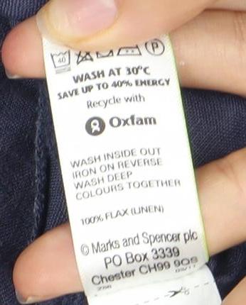 Marks and Spencer Women's Blue Linen Skirt Size 12