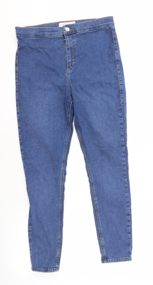 Topshop Women's Blue Skinny Jeans Size 12 Slim Fit