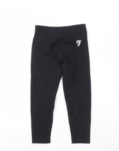 Emporio Armani Girls Black Leggings Size 10 Years Activewear