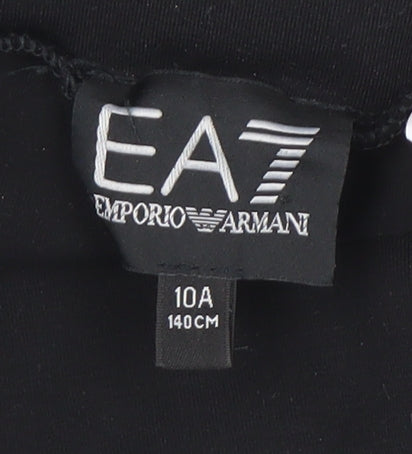 Emporio Armani Girls Black Leggings Size 10 Years Activewear