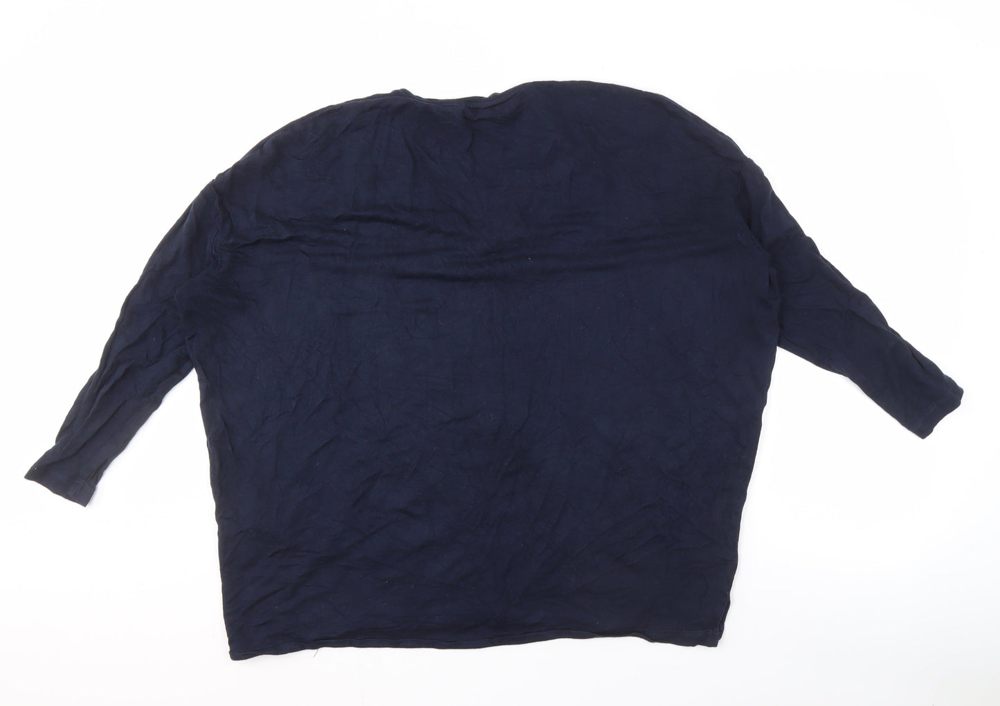 Hush Women's Blue V-Neck Top, Medium, Relaxed Fit