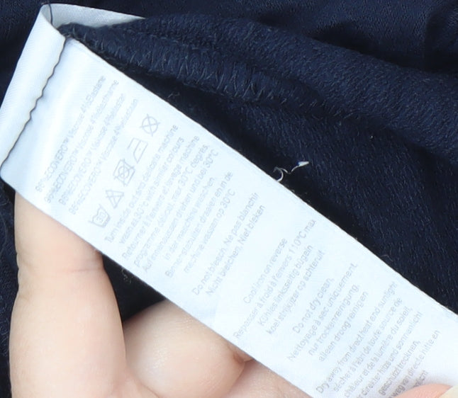 Hush Women's Blue V-Neck Top, Medium, Relaxed Fit