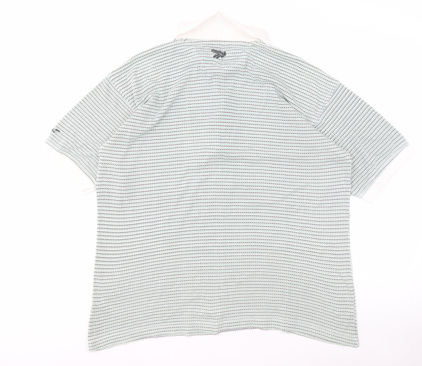Reebok Men's White Polo Shirt L Short Sleeve Geometric