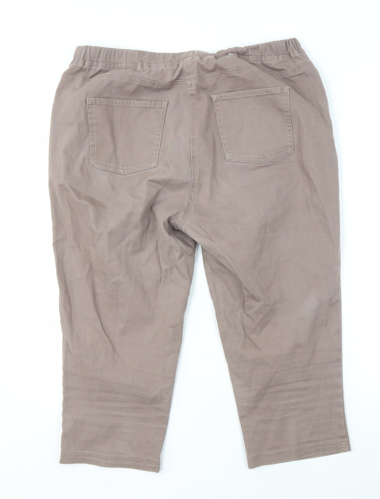 Womens UK Size 16 Damart Relaxed Fit Casual Brown Trousers