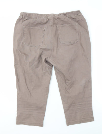 Womens UK Size 16 Damart Relaxed Fit Casual Brown Trousers