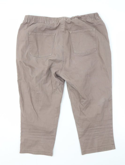Womens UK Size 16 Damart Relaxed Fit Casual Brown Trousers