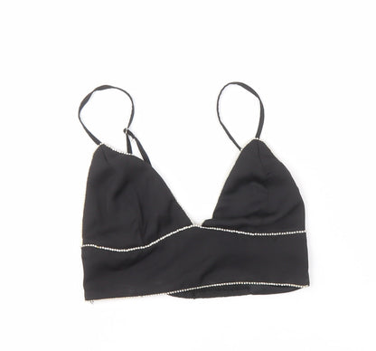 Womens UK Size 12 Pull & Bear Black Camisole Tank