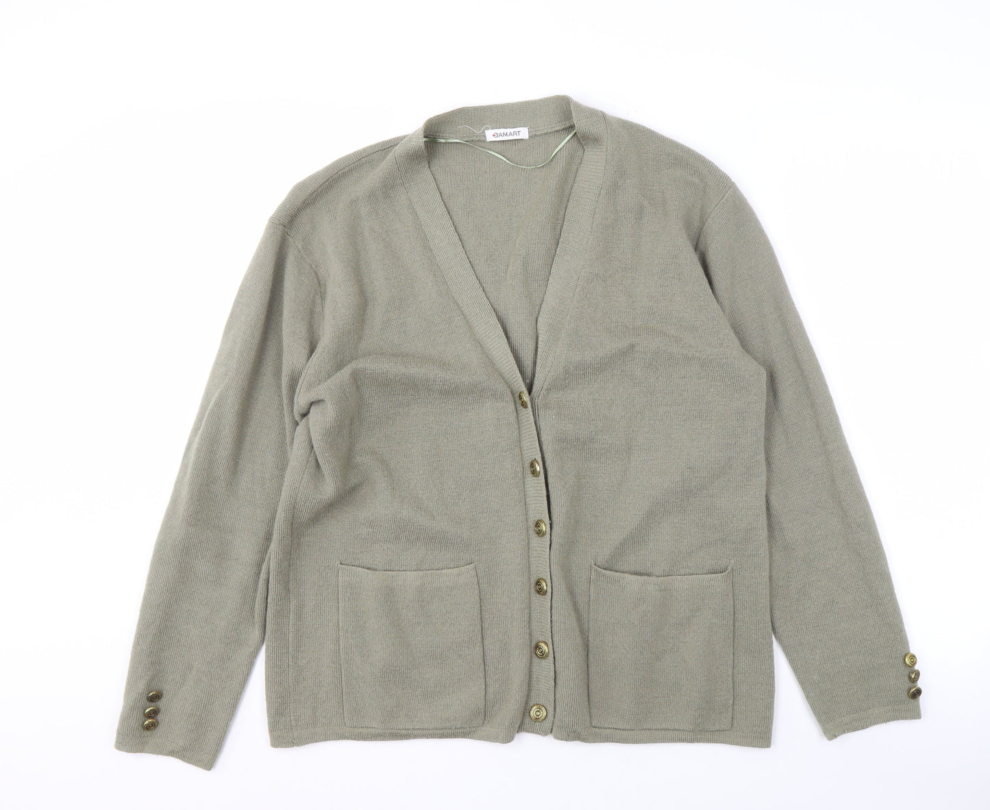 Womens UK Size 18/20 Damart Green Cardigan Jumper
