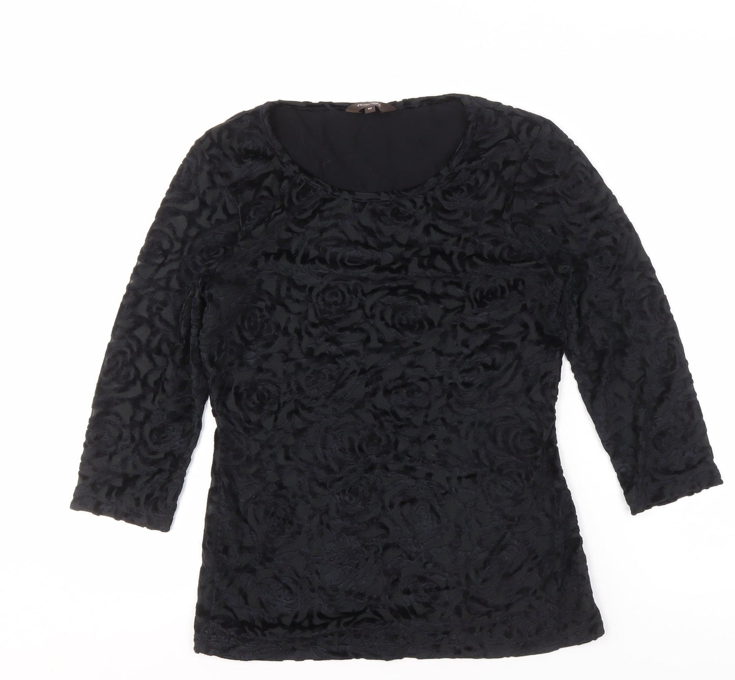 Womens UK Size 10 Phase Eight Black Basic Blouse