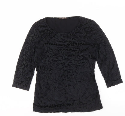 Womens UK Size 10 Phase Eight Black Basic Blouse