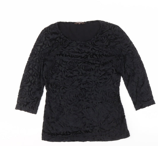 Womens UK Size 10 Phase Eight Black Basic Blouse