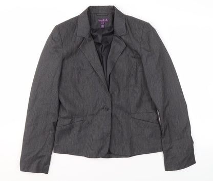 Long Tall Sally Women's Grey Suit Jacket, Size 14