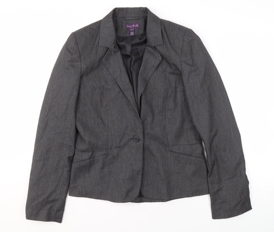 Long Tall Sally Women's Grey Suit Jacket, Size 14