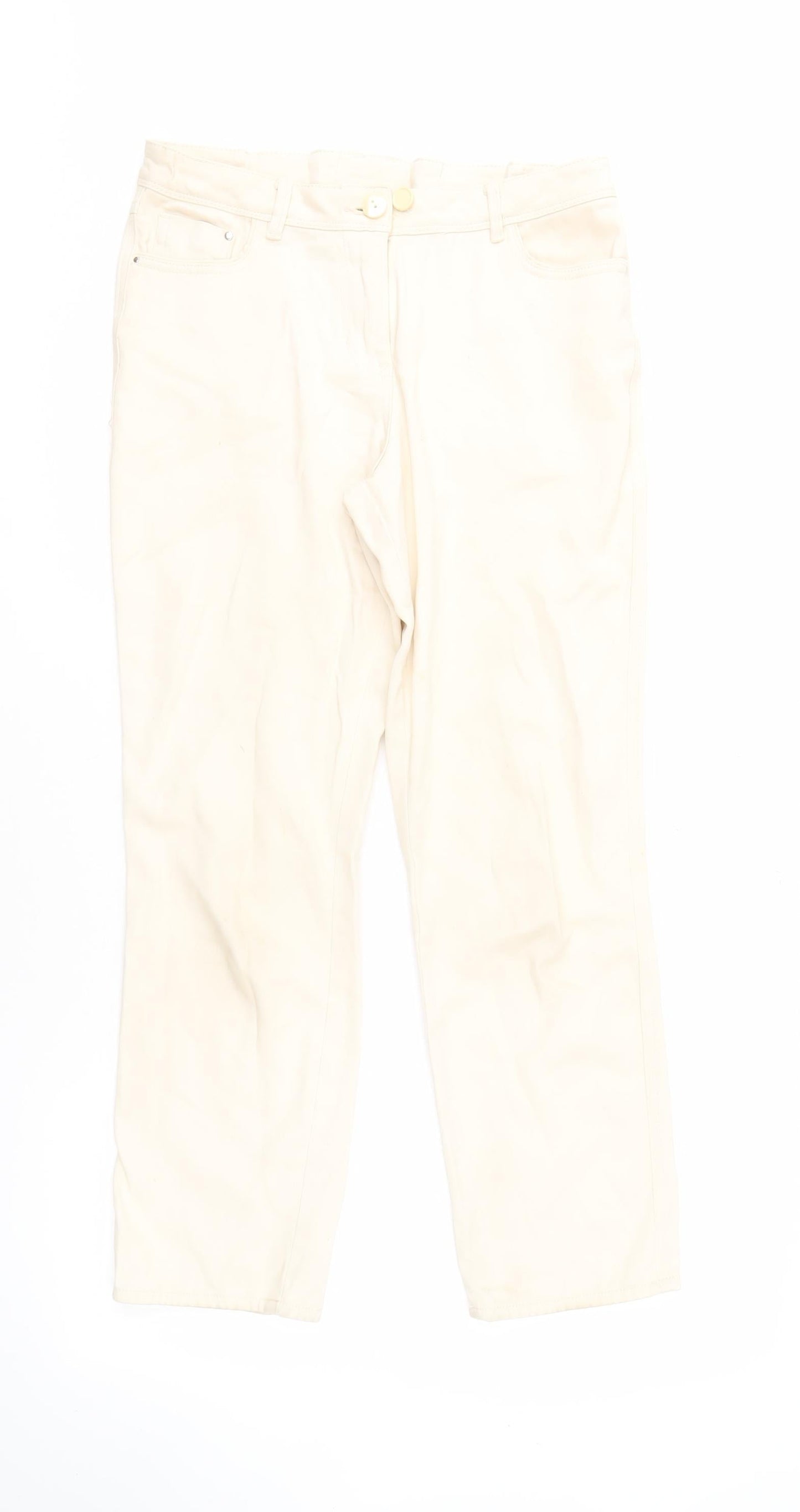 M&Co Women's Ivory Jeans Size 10 Cotton Blend