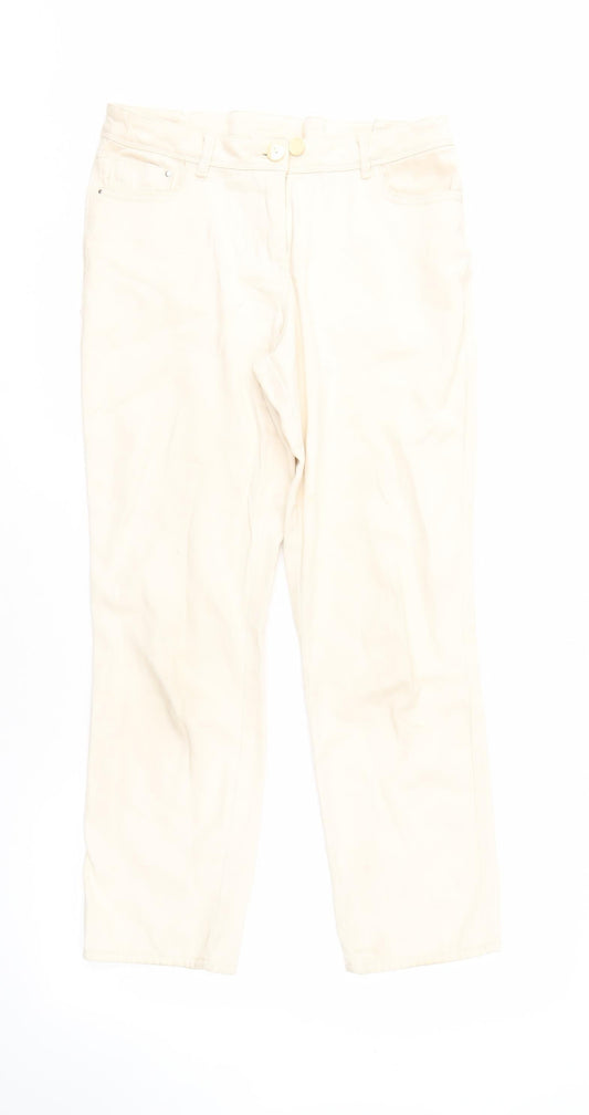 M&Co Women's Ivory Jeans Size 10 Cotton Blend