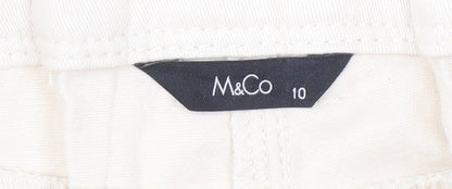 M&Co Women's Ivory Jeans Size 10 Cotton Blend