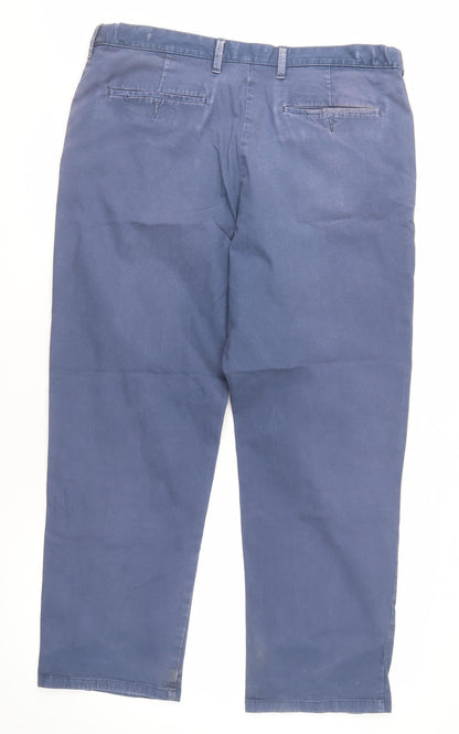 Marks and Spencer Men's Blue Chino Trousers, Size 38 Regular