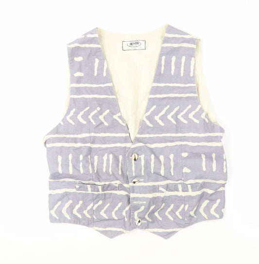 Woodin Men's Purple Geometric Waistcoat Size 44