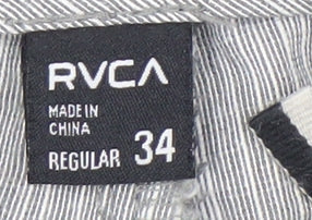 RVCA Men's Grey Regular Fit Chino Shorts Size 34