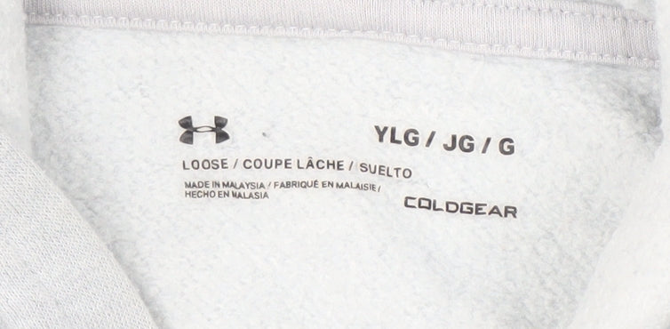 Under Armour Grey Boys Pullover Hoodie, 12 Years