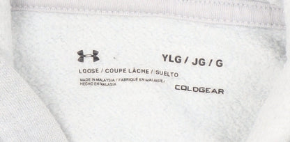 Under Armour Grey Boys Pullover Hoodie, 12 Years