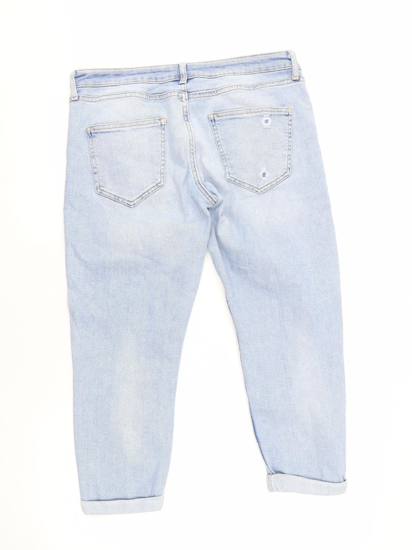 Topshop Women's Light Blue Distressed Jeans Size 12