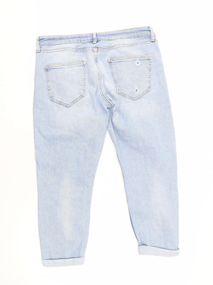 Topshop Women's Light Blue Distressed Jeans Size 12