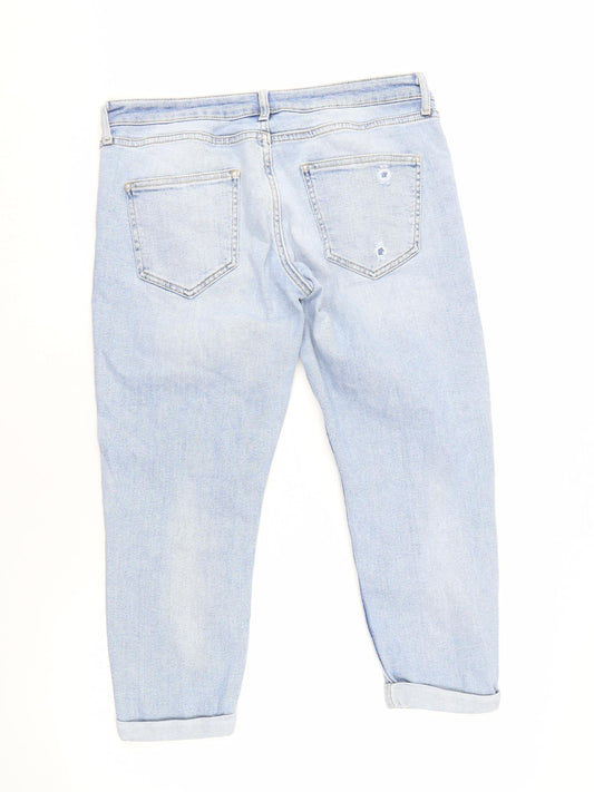 Topshop Women's Light Blue Distressed Jeans Size 12