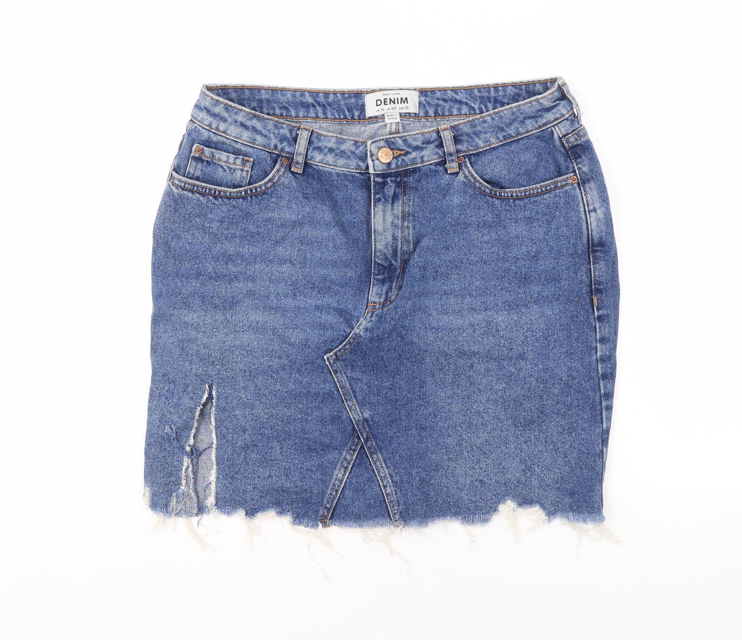 New Look Women's Blue Denim Pencil Skirt Size 14