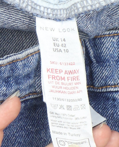 New Look Women's Blue Denim Pencil Skirt Size 14