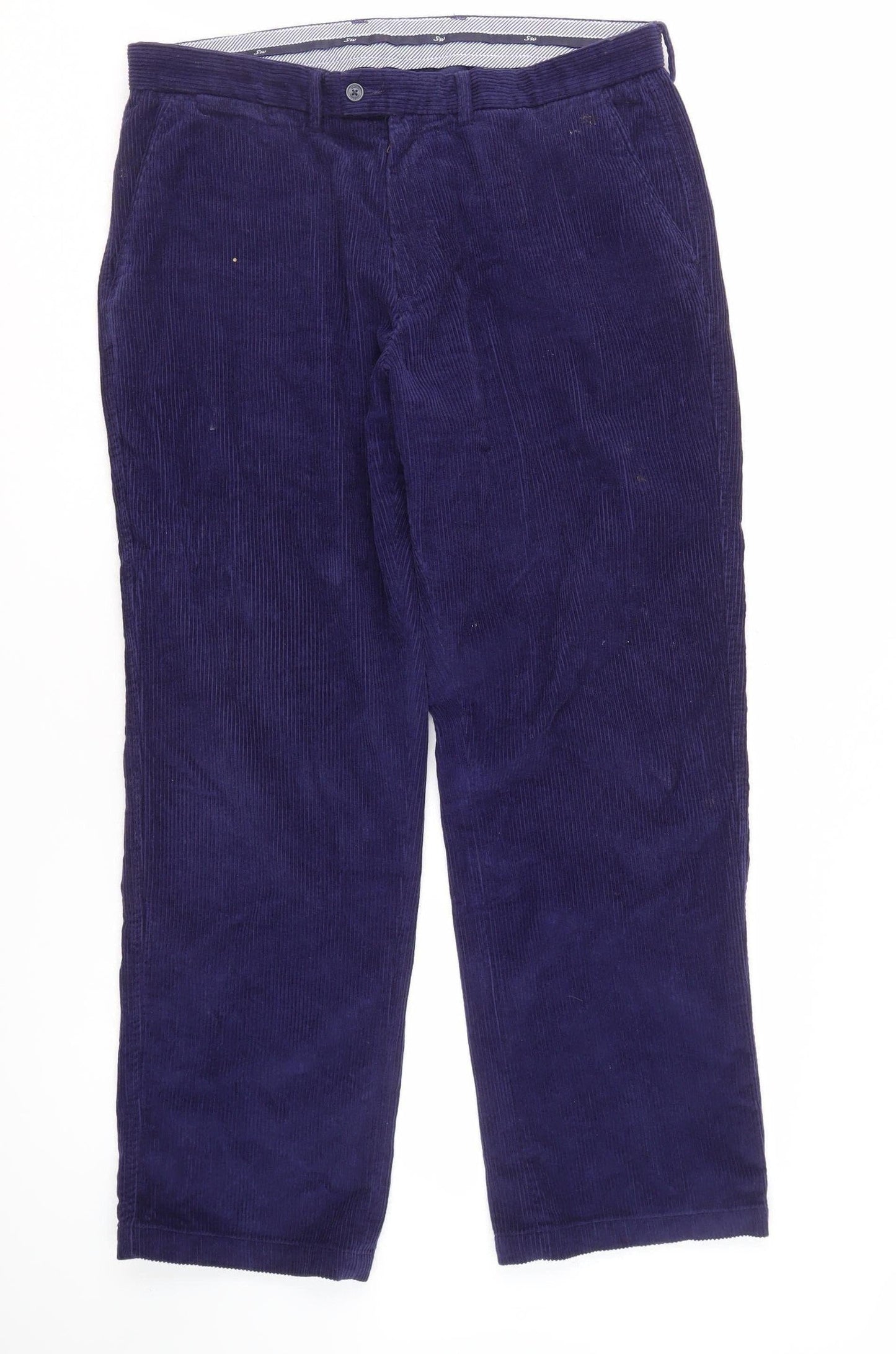 Samuel Windsor Men's Blue Corduroy Trousers 38R