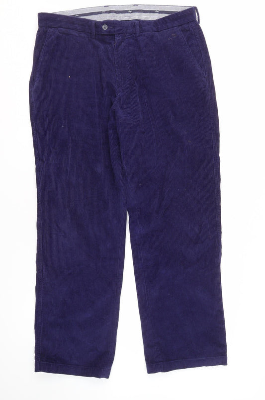 Samuel Windsor Men's Blue Corduroy Trousers 38R