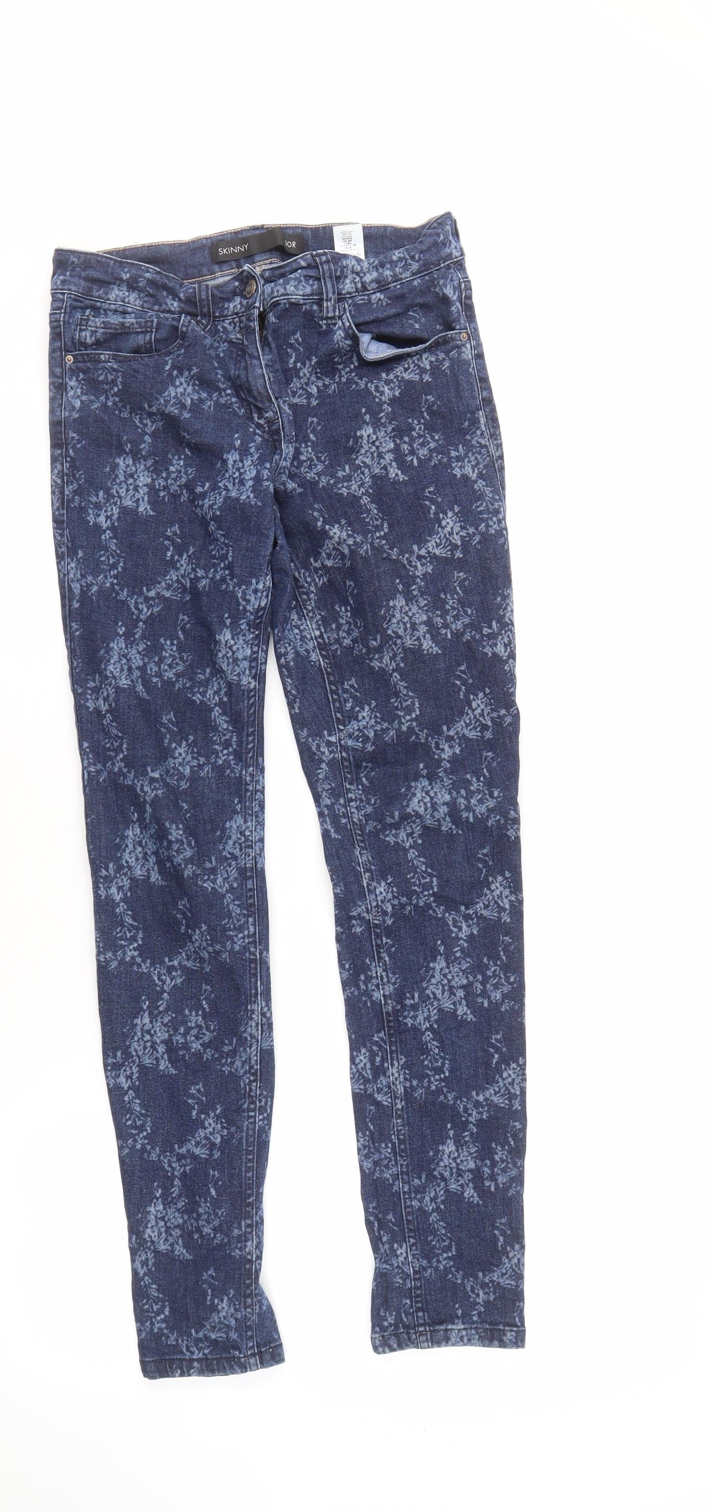 Next Women's Blue Skinny Jeans, Size 10, Floral